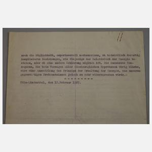 Brief und Autograph Albert Einstein