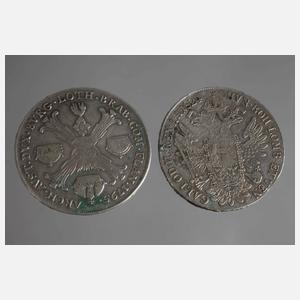 Vier Silbermünzen Österreich und Bayern