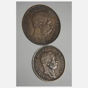 Zwei Silbermünzen Sachsen