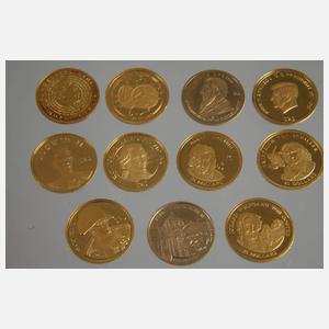 Elf Münzen Gold 999