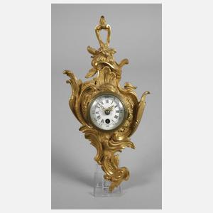 Kleine Kartelluhr Bronze