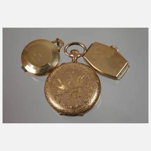 Drei Damenuhren Gold