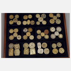 Posten Uhrwerke von Taschen- und Armbanduhren