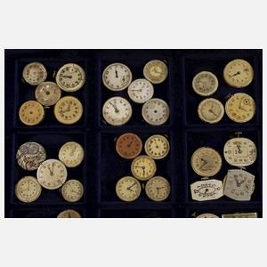 Posten Uhrwerke von Taschen- und Armbanduhren
