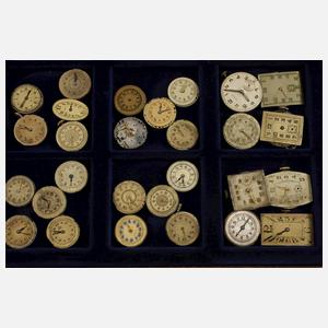 Posten Uhrwerke von Taschen- und Armbanduhren
