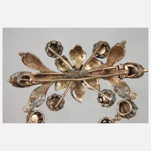 Brosche mit Diamantrosen