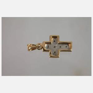 Kreuzanhänger mit Diamanten