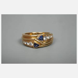 Damenring mit Saphiren und Brillanten