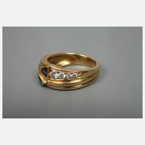 Damenring mit Saphiren und Brillanten