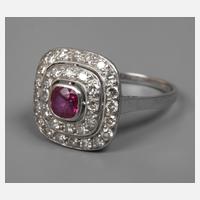 Damenring mit Rubin und Diamanten111