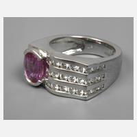 Damenring mit Brillanten und Saphir111