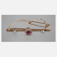 Brosche mit Rubin und Diamanten111