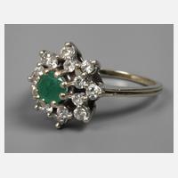 Damenring mit Smaragd und Brillanten111