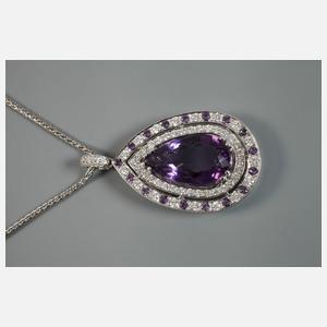 Feiner Anhänger mit Amethyst und Brillanten