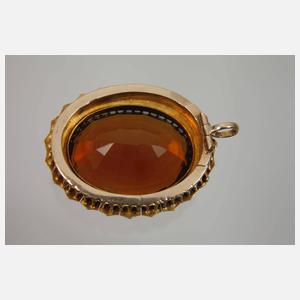 Prächtiger Anhänger mit Citrin und Saatperlen