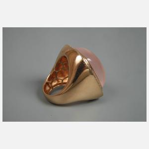 Damenring mit Rosenquarz und Brillanten