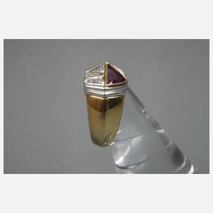 Damenring mit Turmalin und Brillanten