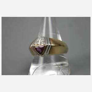 Damenring mit Turmalin und Brillanten