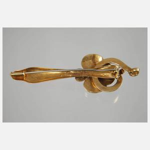 Blütenbrosche mit Emaille