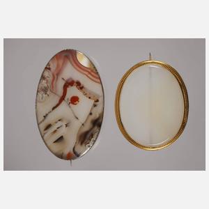 Konvolut Achatbroschen