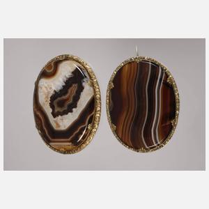 Konvolut Achatbroschen