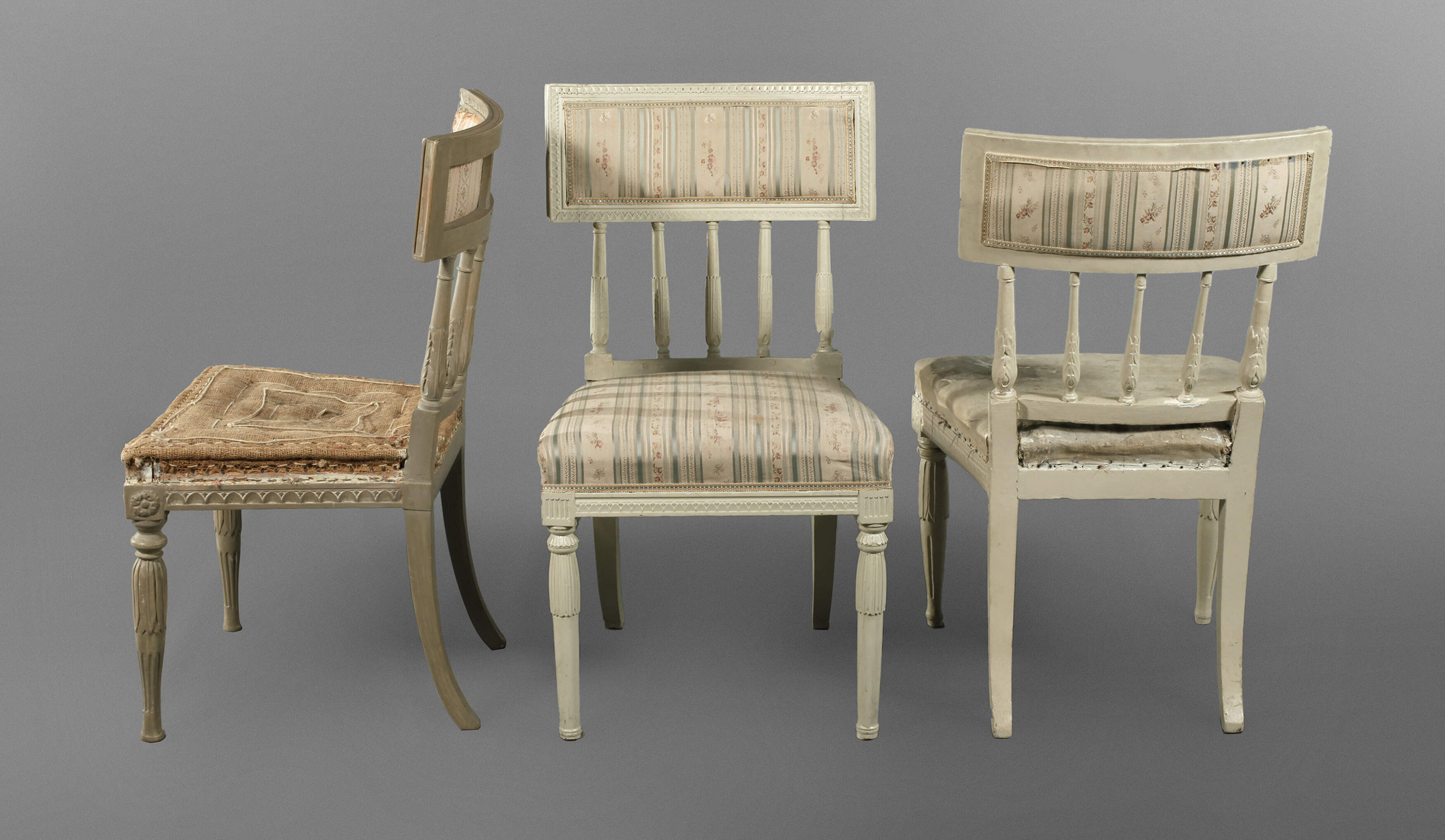 Drei gustavianische Stühle