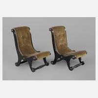 Paar viktorianische Slipper Chairs111