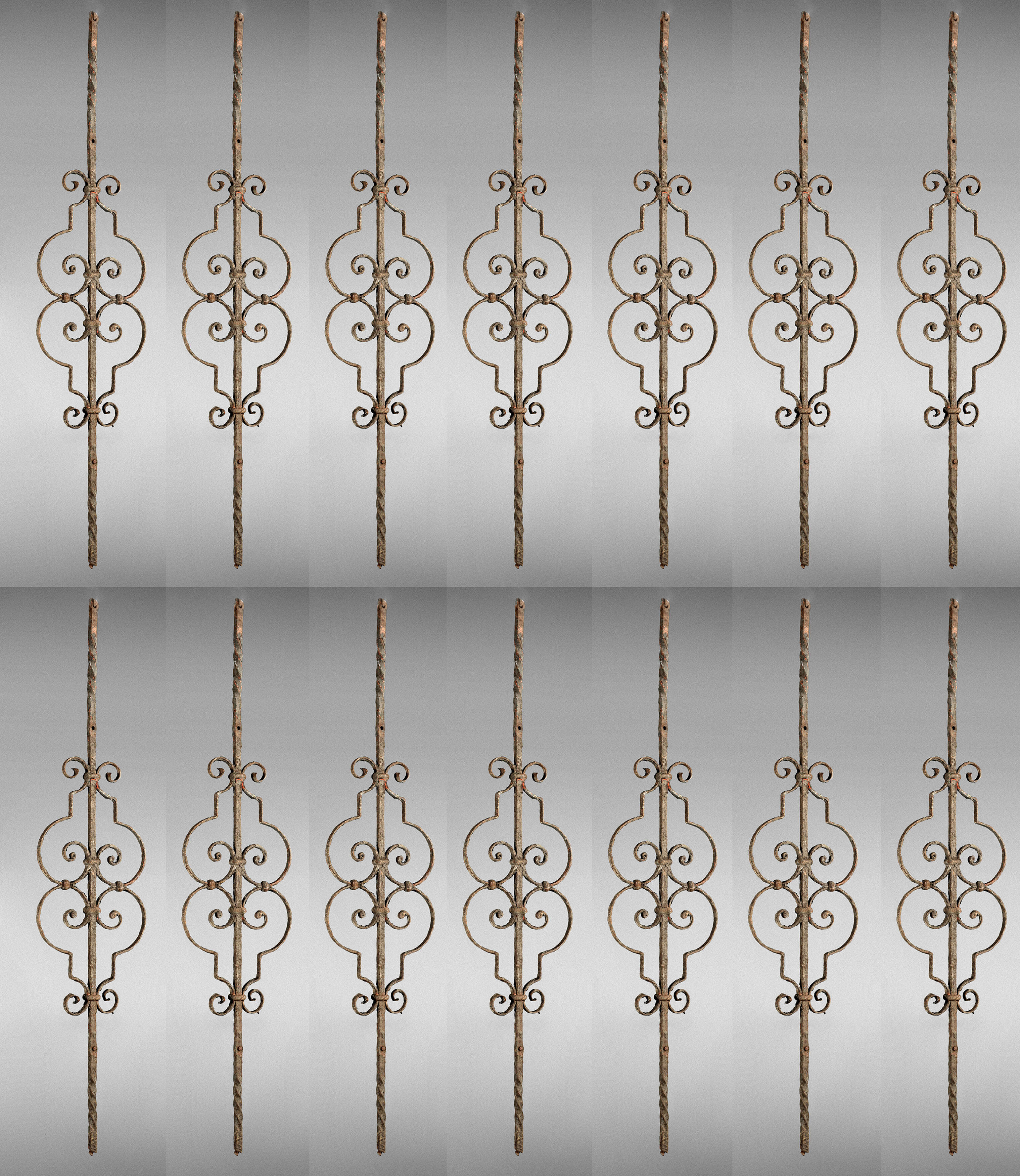 14 Zierelemente Schmiedeeisen