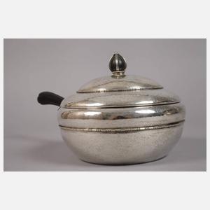 Silber Paar große Deckelterrinen Dänemark