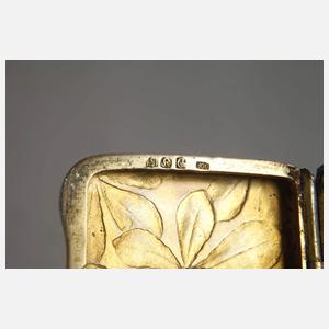 Silber Zigarettenetui mit Emaille