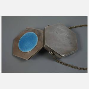 Vier kleine Dosen mit Emaille