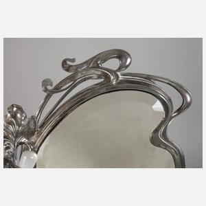 Großer Jugendstil Tischspiegel mit Leuchte