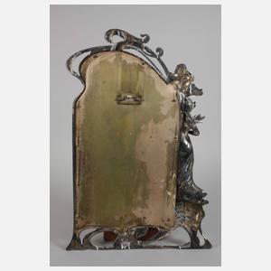 Großer Jugendstil Tischspiegel mit Leuchte