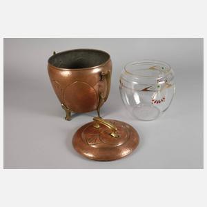 Große Jugendstil Kupferbowle