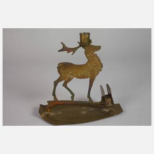 Figürlicher Tischleuchter mit Hirsch
