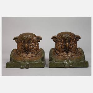 Paar Buchstützen Eisenguss