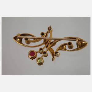 Jugendstilbrosche Russland mit Steinbesatz