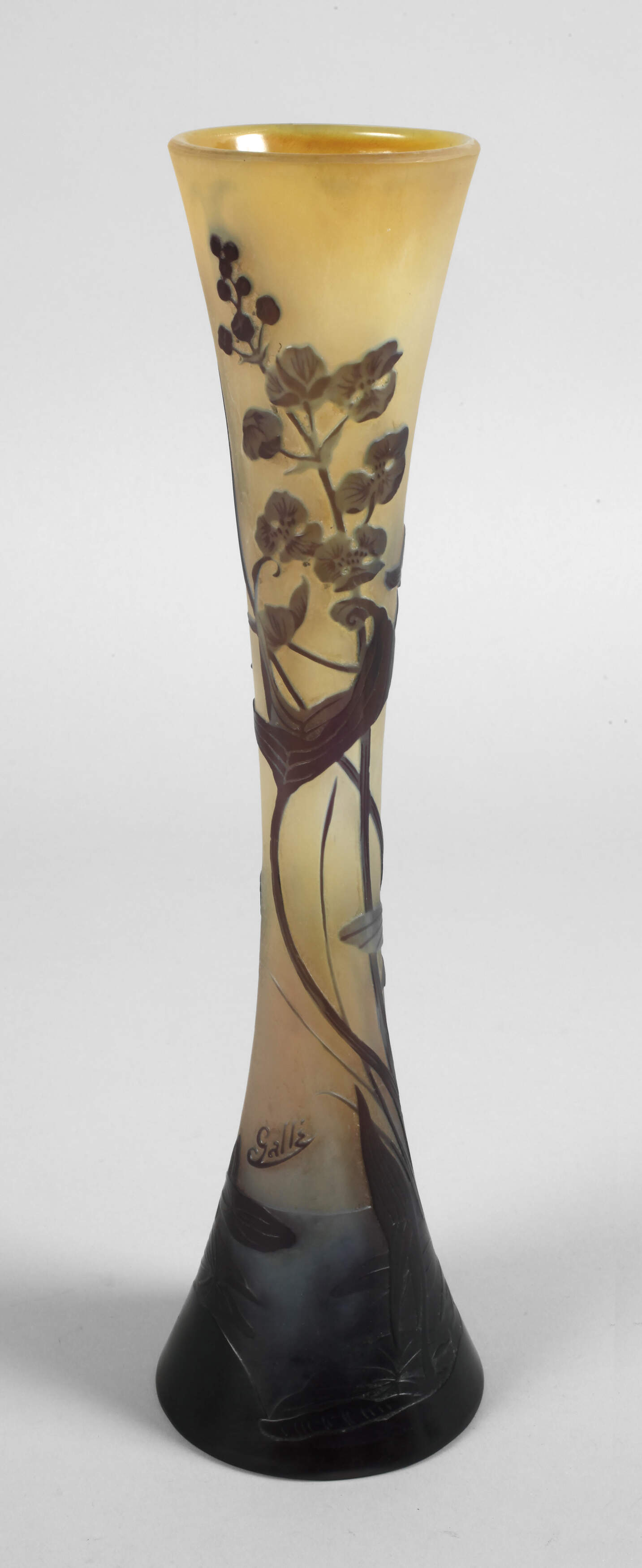 Vase Émile Gallé mit Libellendekor