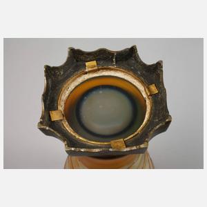 Vase Émile Gallé mit Messingfuß und Libellendekor