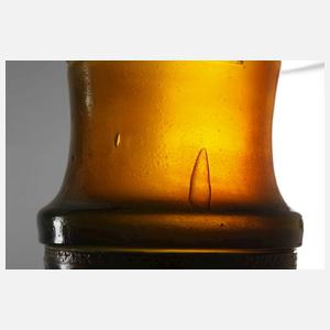 Vase Émile Gallé mit Messingfuß und Libellendekor