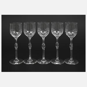 Fünf Stängelgläser "Düsseldorf"