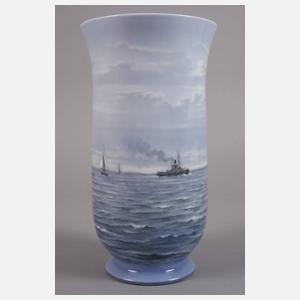 Kopenhagen Unikatvase Marinemalerei