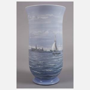 Kopenhagen Unikatvase Marinemalerei