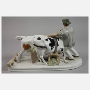 Meissen "Bauer mit Ochsengespann”
