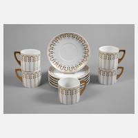 Ernst Wahliss fünf Tassen und sechs Untertassen111