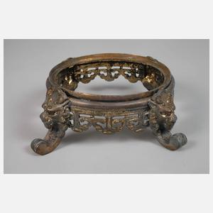 Großer Blütencachepot Barbotine-Technik