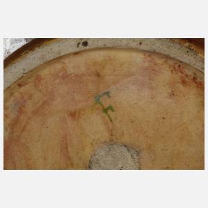 Großer Blütencachepot Barbotine-Technik