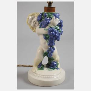 Wiener Keramik "Putto mit Trauben" als Lampenfuß