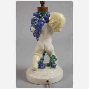 Wiener Keramik "Putto mit Trauben" als Lampenfuß