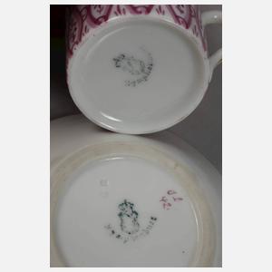 Nymphenburg sechs Mokkatassen Tapetenmuster